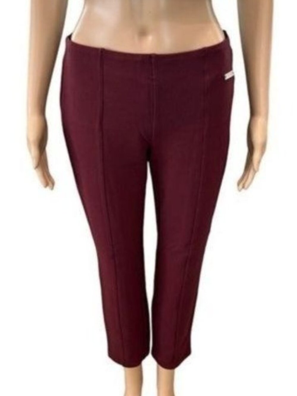 Rafaella Comfort Wine Skinny Pants Size 4 Fully Lined Pull On Elastic Waist